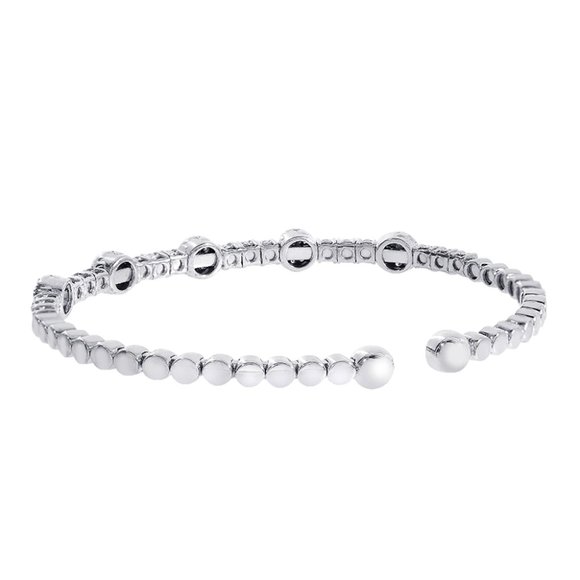 2.25 Carat Diamond Bangle 18K WG Bracelet - Picture 2 of 4